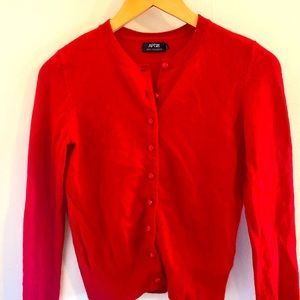 Apt. 9 Red Cashmere Button Up Sweater